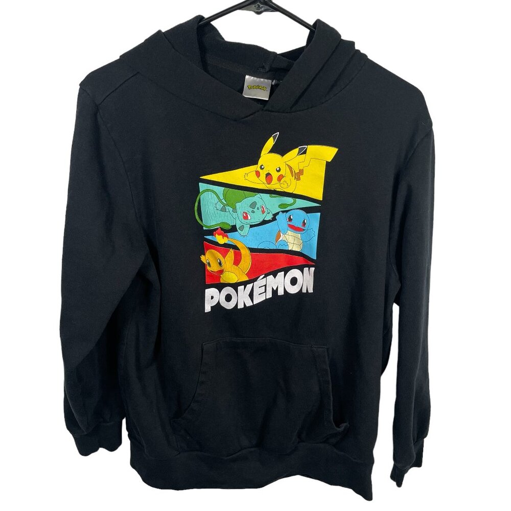 Pokemon Pikachu Hoodie Youth Size XL Pullover Sweatshirt Black Pokémon Tag